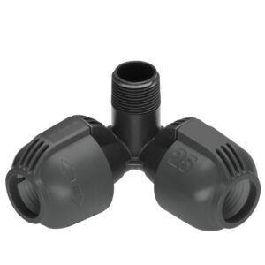 Vinklad L-skarv, 25 mm x 3/4" utvändig gänga