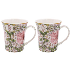 William Morris Pimpernel pink muggar 2-pack