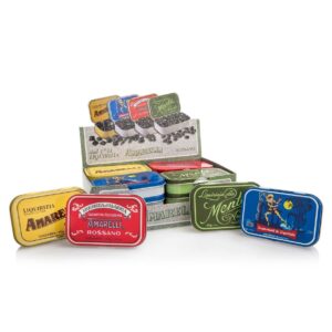 Amarelli lakritspastiller i plåtask, olika sorter